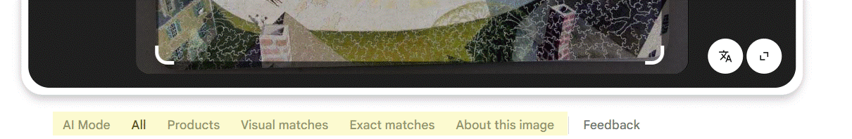 Google Image Search Menu